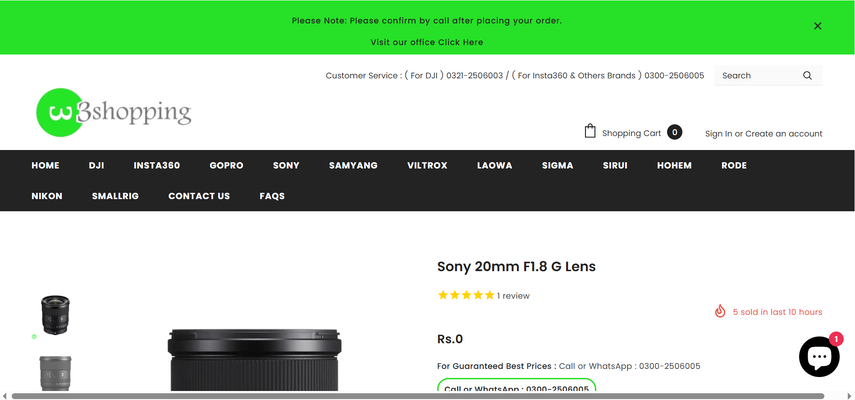 g f18 20mm fe sony