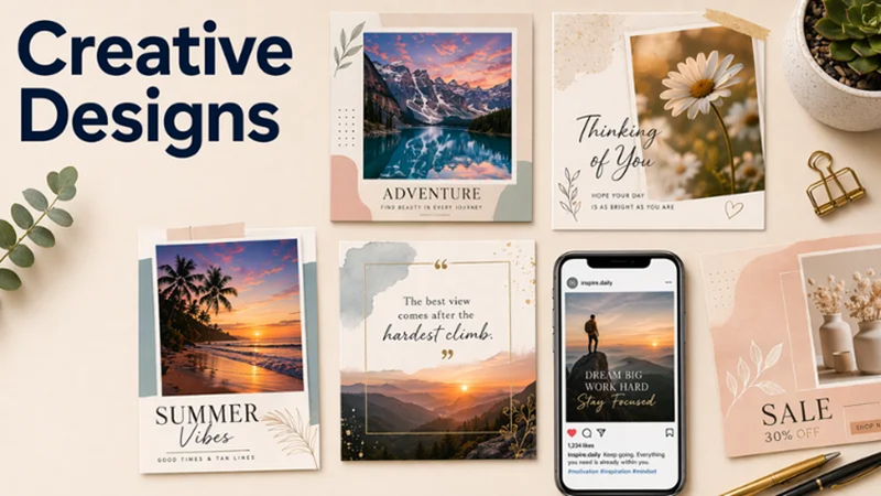 8x8 creative designs poster and card