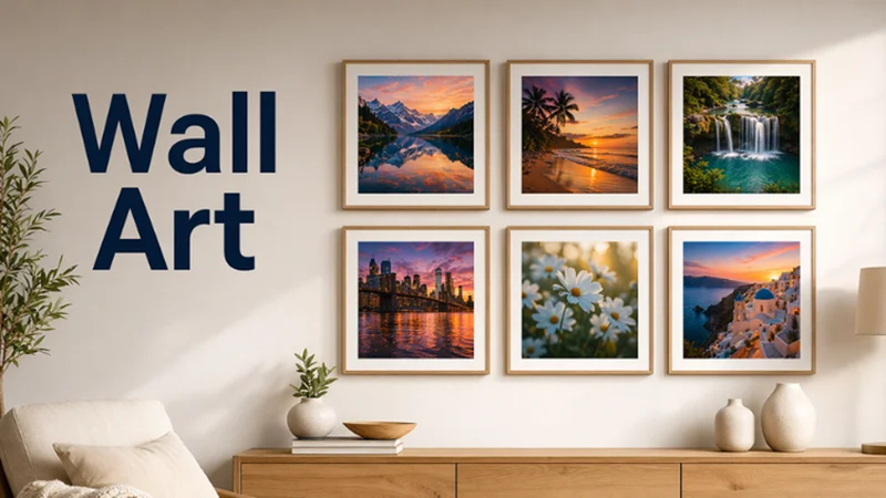 8x8 photo wall art square frame display