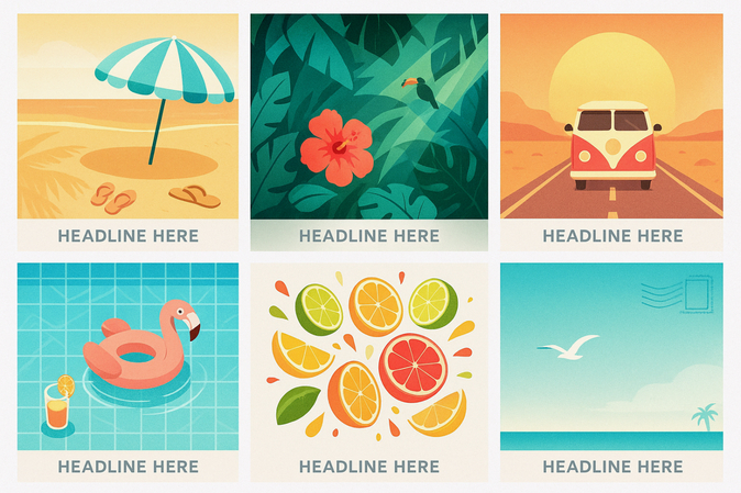 various summer template design