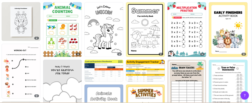 educational summer worksheets and activity sheets for kids