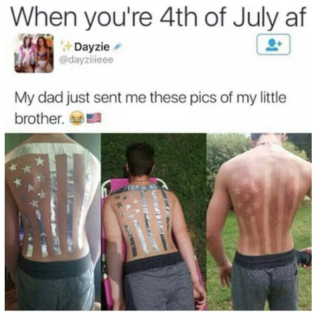 american flag tan line