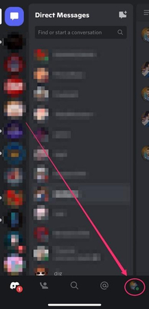 right bottom image profile tap