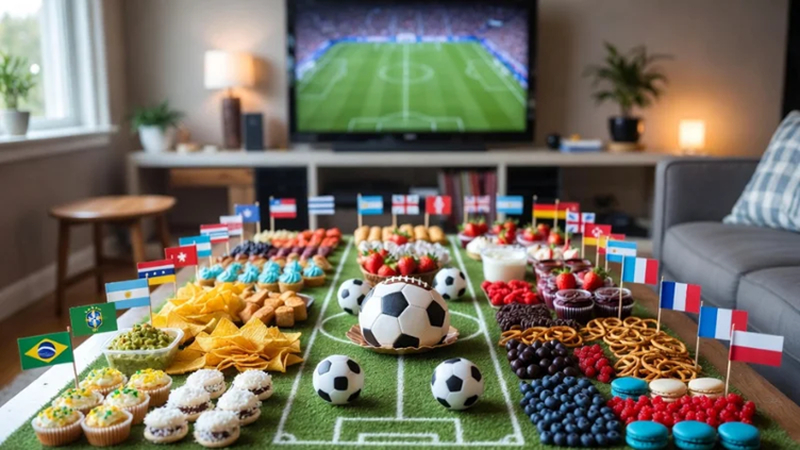snacks decorated with team color themes