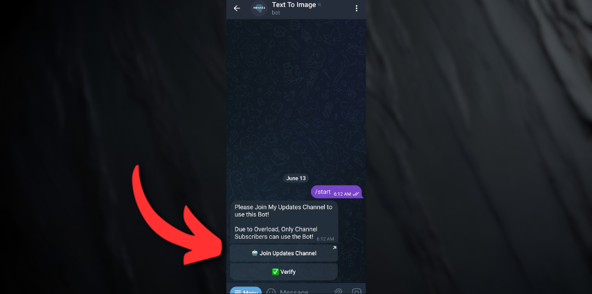 telegram ai image generator bot channel