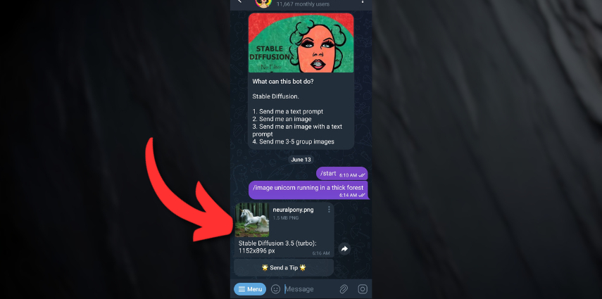 telegram ai image generator bot results