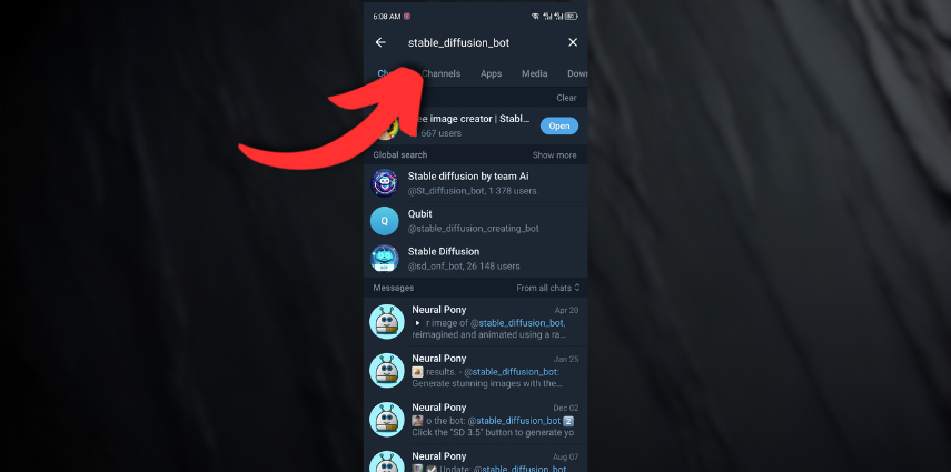 telegram ai image generator bot search