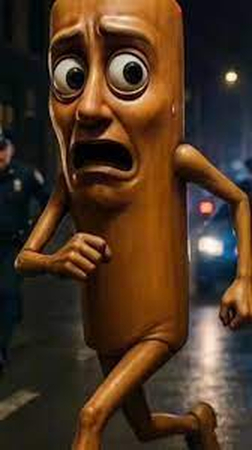 terrified tung tung tung sahur character running