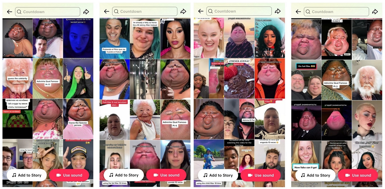 filtros tiktok rosto gordura vídeos engraçados