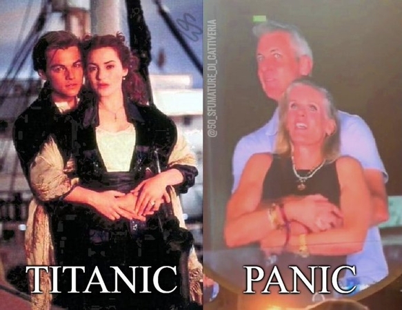 meme do Titanic e meme de pânico