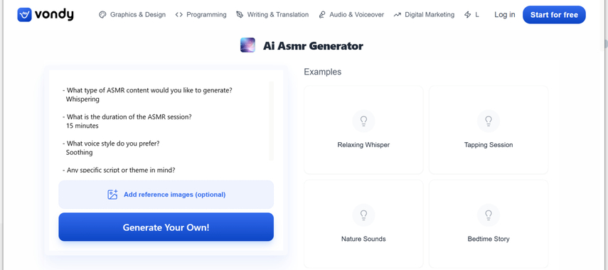 top 5 ai asmr generators vondy