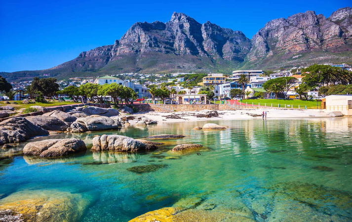 table mountain and colorful streets of cape town
