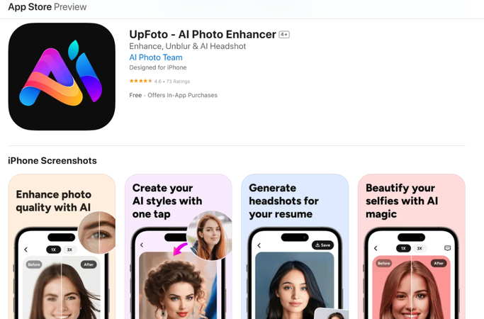 app-store-preview-of-upfoto-ai-photo-enahncer