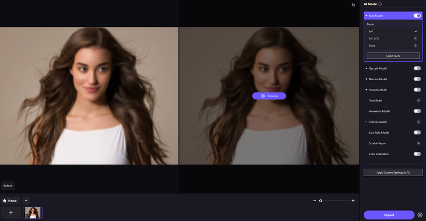 apply low-light model low key image