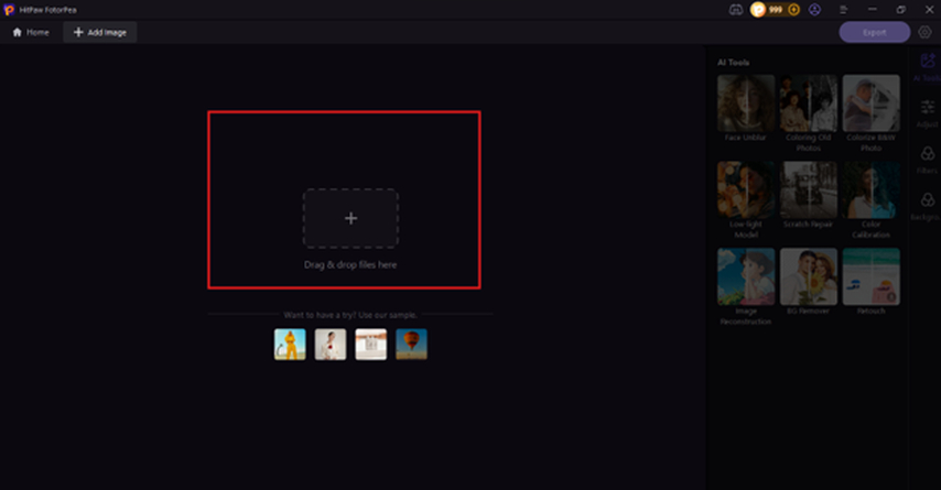 Uploading a soccer figure photo to HitPaw FotorPea