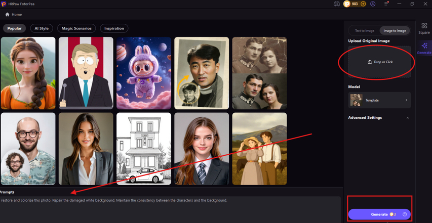 Uploading photos damaged by water