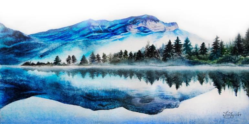 a vintage print of beautiful and serene nature