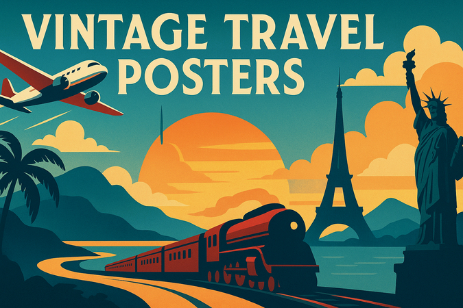 vintage travel poster explore