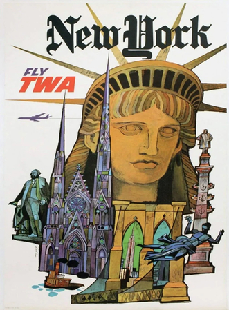 Retro typography on travel posters vintage style
