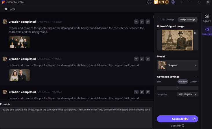 AI restored vintage travel image using FotorPea