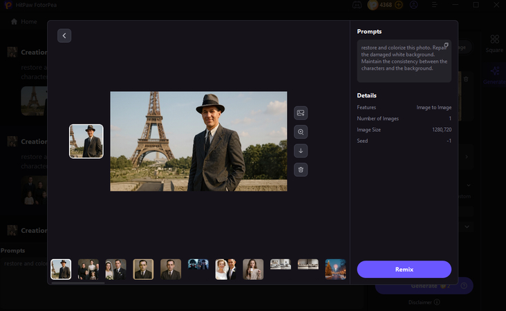 AI restored vintage travel image using FotorPea