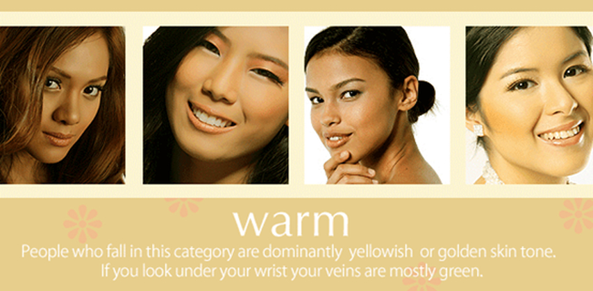 image of girls with golden, yellow, or peachy skin undertones and warm tone features