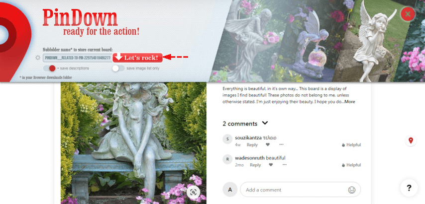 downloaded file is displayed at the top