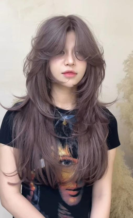 긴 울프컷 여자