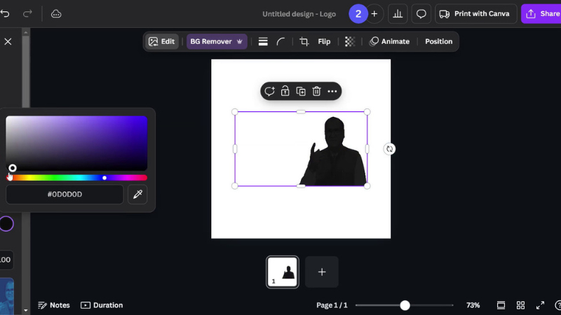 turn photo into silhouette canva