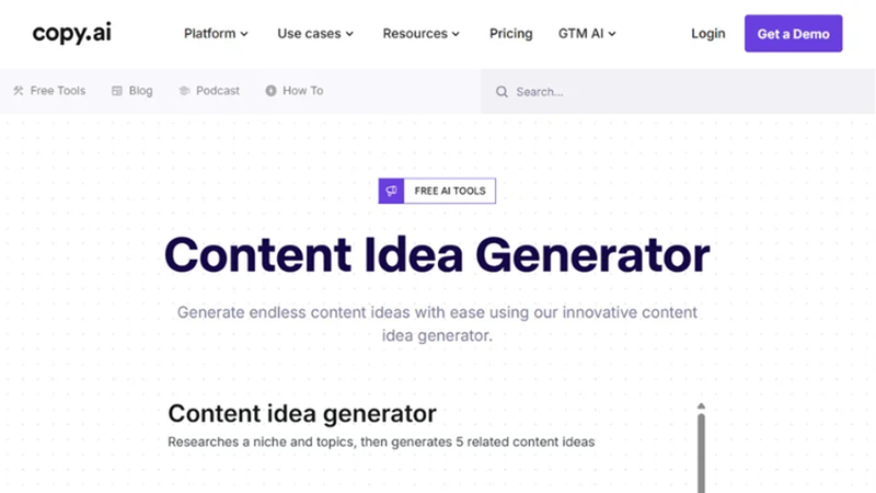 copy.ai social post idea creator