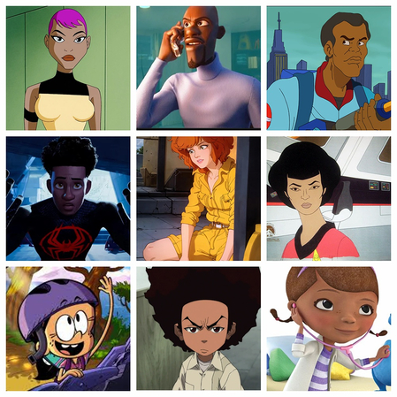 black cartoon characters male