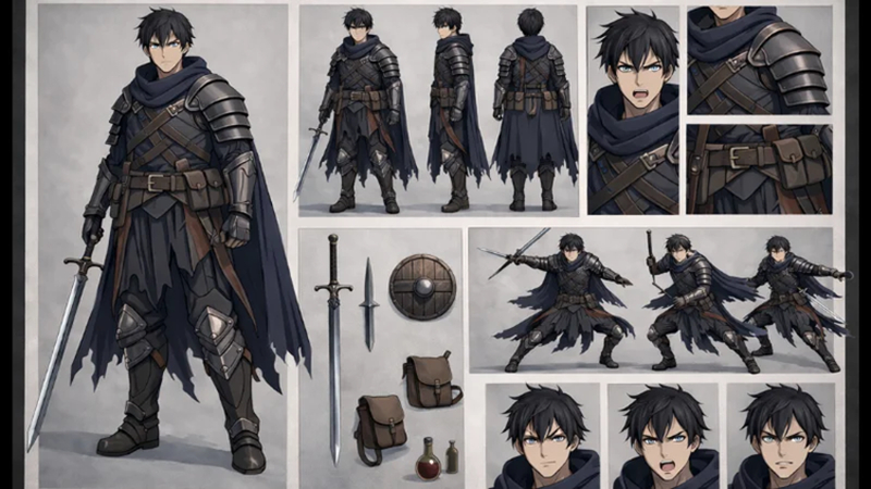 character sheet concept art fantasy