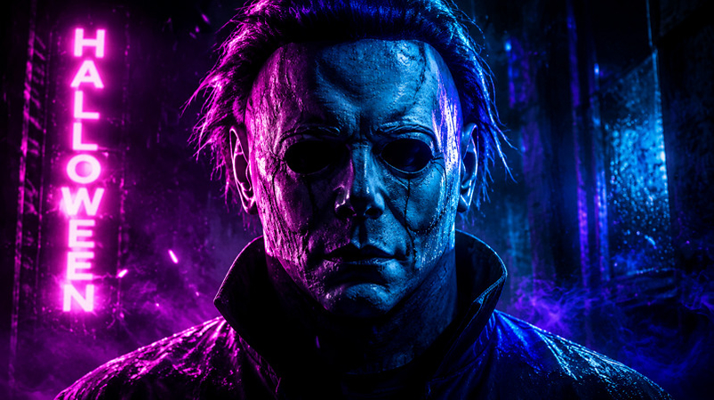 Artistic Horror Neon Michael Myers Wallpapers