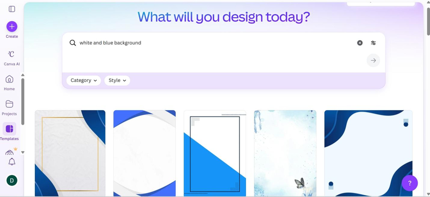 blue and white stripe background template on canva