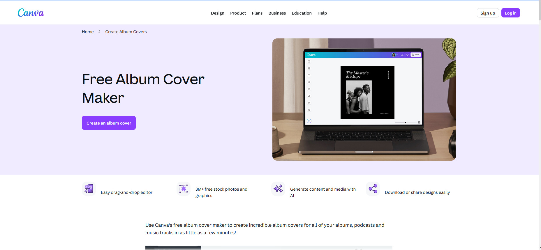 canva ai album cover