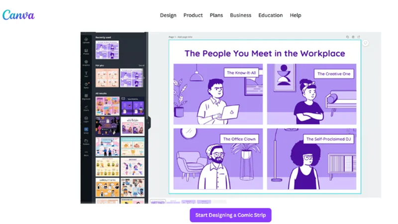 canva online comic strip maker