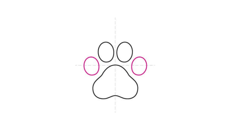 how to draw paw prints for cats