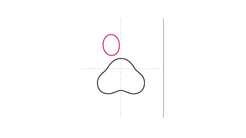 how to draw a cat paw print easy