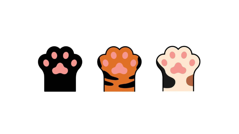 how to draw a cat paw print easy