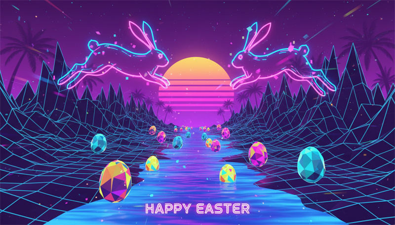 cyberpunk easter wallpaper