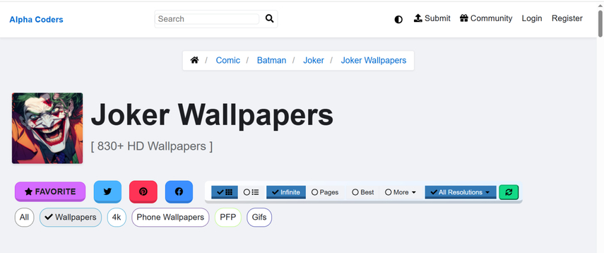 download joker wallpapers alpha coders