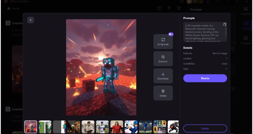 ai minecraft avatar generator exportieren