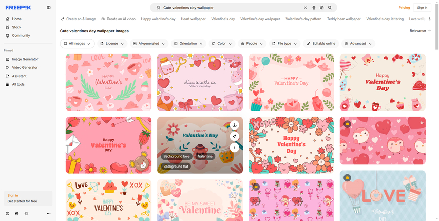 freepik cute valentines wallpaper