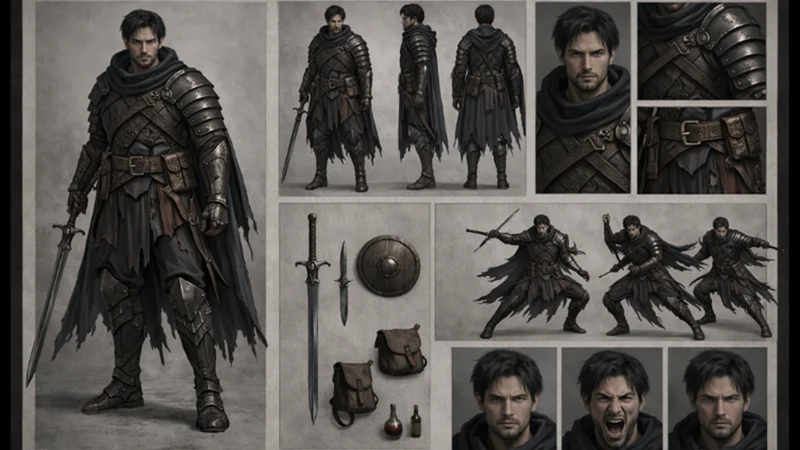 character sheet character concept art for games