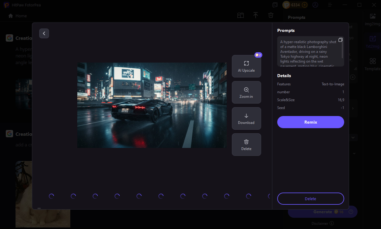 generate car photo with fotorpea