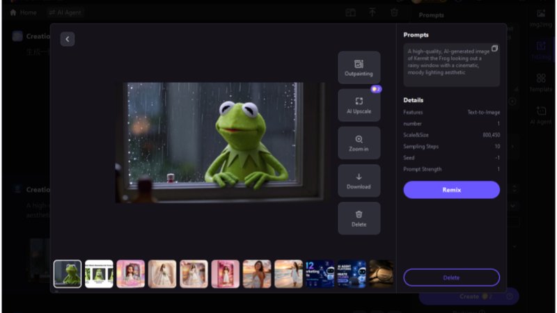 generate sad kermit meme with hitpaw