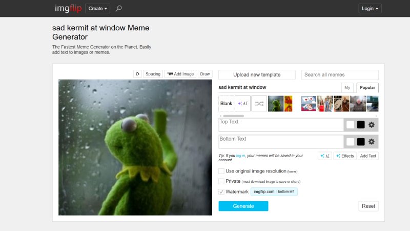 imgflip sad kermit meme