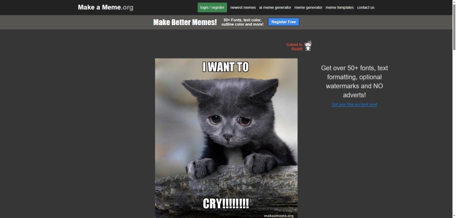 make a meme crying meme