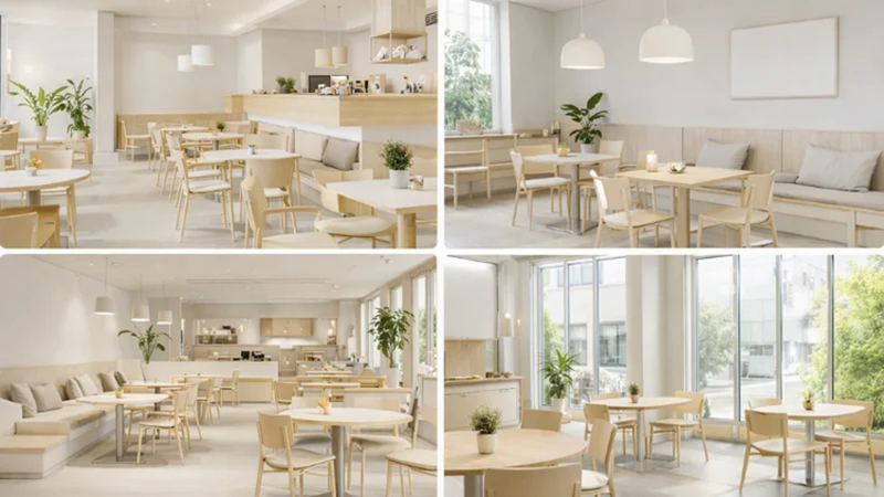 أفضل تصميم داخلي للمقاهي بالنمط العصري البسيط