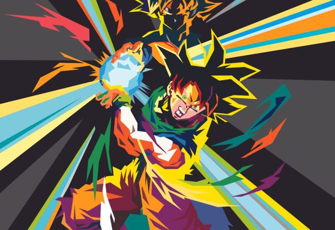 minimalist neon dragon ball